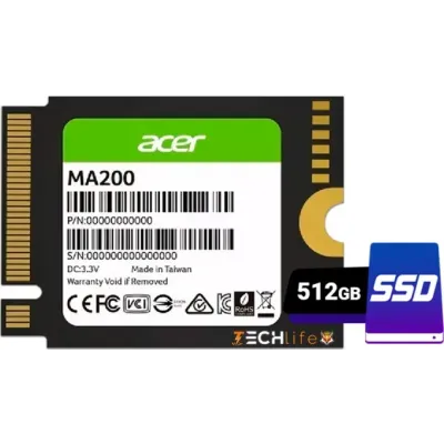 Acer MA200 SSD NVMe 512GB a 5000MB/s PCIe 4.0 M.2 2230 Acer MA200 SSD NVMe 512GB a 5000MB/s PCIe 4.0 M.2 2230