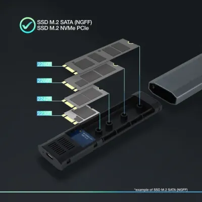 TooQ SHURA Caja Externa para SSD M.2 NGFF/NVMe Gris TooQ SHURA Caja Externa para SSD M.2 NGFF/NVMe Gris