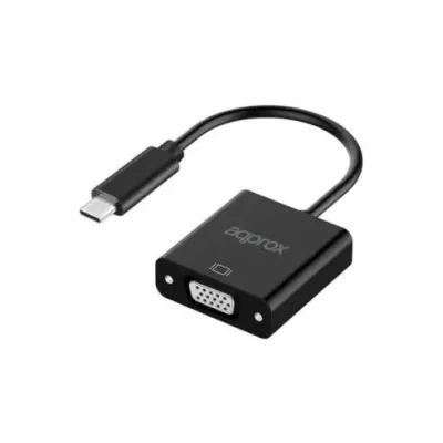 Approx APPC50 Adaptador USB-C a VGA 13cm Negro