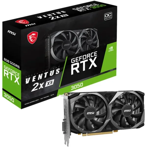 MSI Ventus 2x XS Black GeForce RTX 3050 8GB OC GDDR6