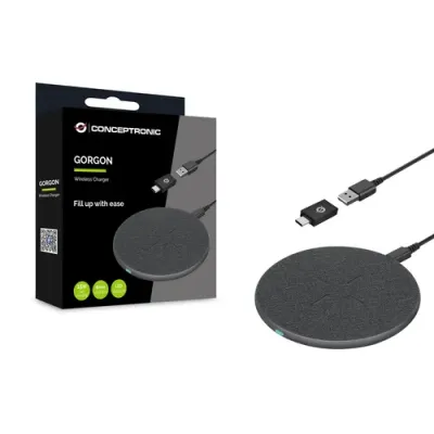Cargador Inalambrico Conceptronic Gorgon03g Qi 15w Carga Rapida Cargador Inalambrico Conceptronic Gorgon03g Qi 15w Carga Rapida