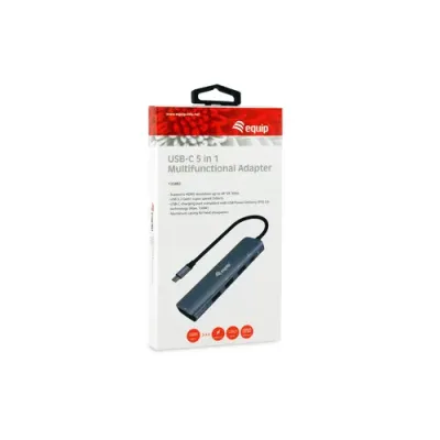 Equip Adaptador USB-C a HDMI 4K/USB-C PD/2x USB 3.2 Negro Equip Adaptador USB-C a HDMI 4K/USB-C PD/2x USB 3.2 Negro