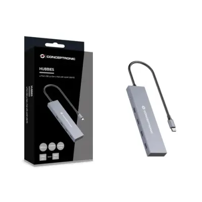 Hub Usb 3.2 Conceptronic Hubbies14g 4 Puertos Usb-c 10gbps 100w Hub Usb 3.2 Conceptronic Hubbies14g 4 Puertos Usb-c 10gbps 100w