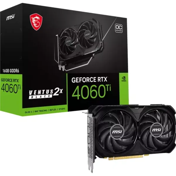 MSI Ventus 2x Black GeForce RTX 4060 Ti 8GB OC GDDR6 DLSS3