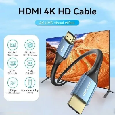 Cable HDMI 2.0 4K Vention ALHSK/ HDMI Macho - HDMI Macho/ 8m/ Cable HDMI 2.0 4K Vention ALHSK/ HDMI Macho - HDMI Macho/ 8m/