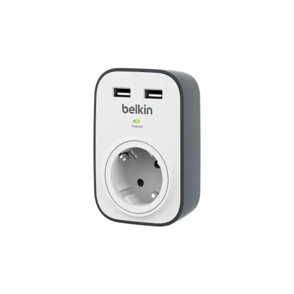 Regleta Alimentacion Belkin Bsv103vf De Proteccion Contra Sobretensiones 1 Toma + 2 Usb-a