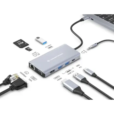 Docking Usb-c Conceptronic Donn20g 1xhdmi 4k 1xvga 3xusb-a 3.0