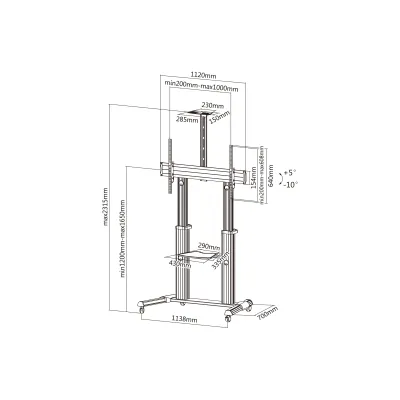 Equip Soporte de Suelo con Ruedas para Pantalla 60"-100" VESA Equip Soporte de Suelo con Ruedas para Pantalla 60"-100" VESA