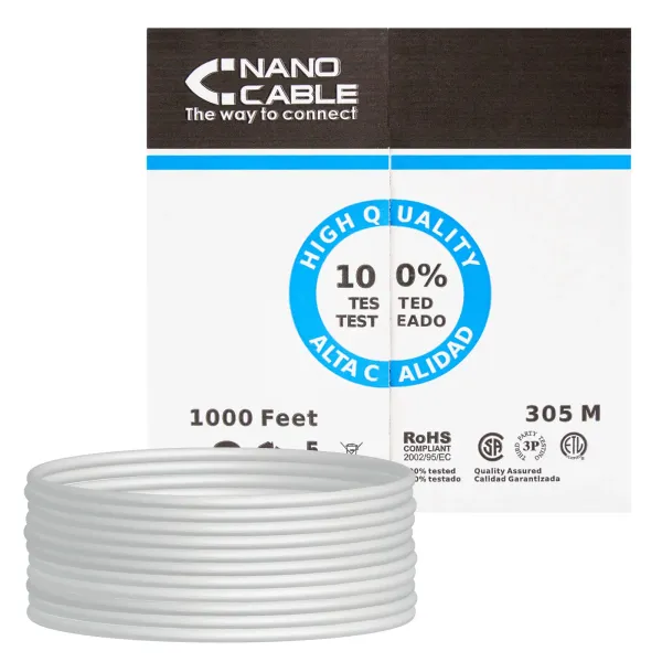 Nanocable UTP Flexible Cat5e 305m Cable de Red Gris