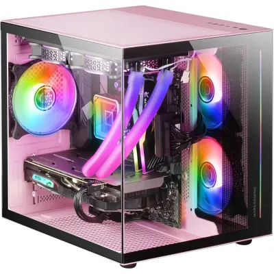 Mars Gaming MC-VIEW Minitorre Cristal Templado USB 3.0 Rosa