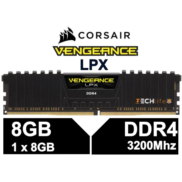 Corsair Vengeance LPX DDR4 3200MHz PC4-25600 8GB CL16 Negro
