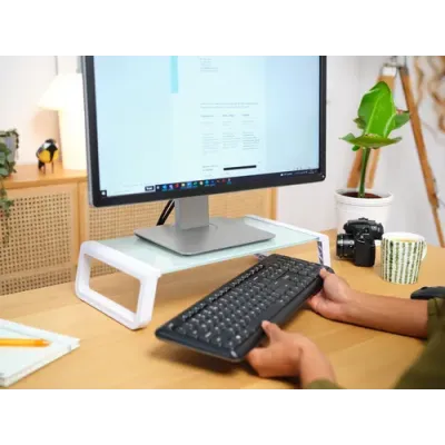 Trust Monta Soporte para Monitor de Cristal Templado Blanco