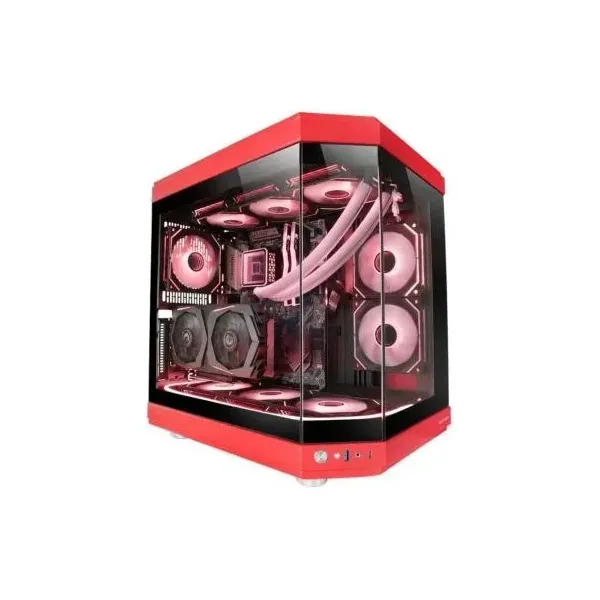 Mars Gaming MC-3T Semitorre ATX Triple Cristal Templado 3x Slots PCI Verticales USB-C 3.0 Roja