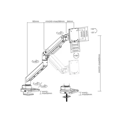 Equip 650181 Soporte Monitor de Mesa Heavy-Duty 1 Pantalla