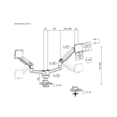 Equip 650182 Soporte Monitor de Mesa Heavy-Duty 2 Pantallas Equip 650182 Soporte Monitor de Mesa Heavy-Duty 2 Pantallas