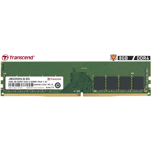 Transcend JetRam 8GB DDR4 3200MHz 1.2v CL22 - Módulo RAM de PC