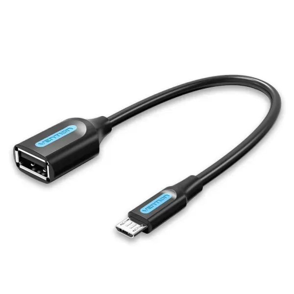 Vention CCUBB Cable OTG USB 2.0 Micro-B Macho a USB A Hembra 0.15m Negro