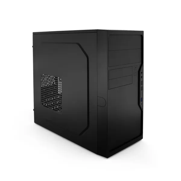 CoolBox Caja Micro ATX M550 con USB-C Negro, con Fuente de Alimentación 500W Silent