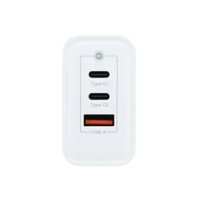 Coolbox Cargador GaN de Pared 2x USB-C+ 1 X USB-A 45w Blanco
