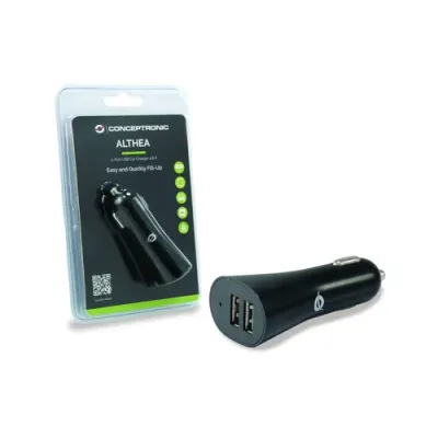 Cargador De Coche Conceptronic 5v 2x Usb Para Coche 12/24v 4.2a