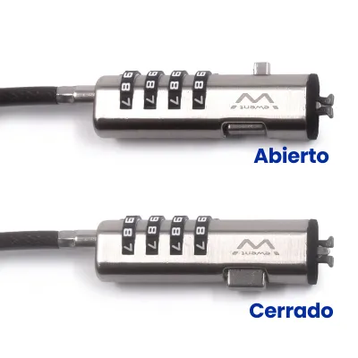 Ewent Nano Cable de seguridad con cerradura de combinación para