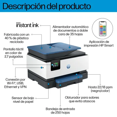 HP OfficeJet Pro 9125e Impresora Multifunción Color WiFi Dúplex