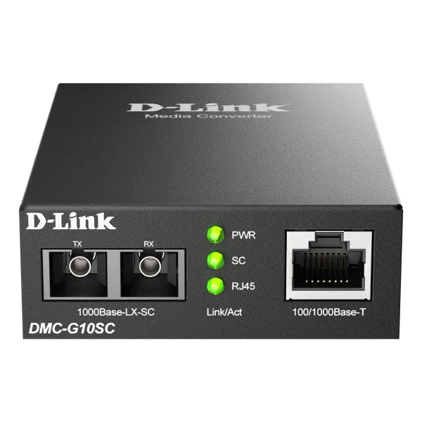 Convertidor De Medios Monomodo 100/1000 Base-t A 1000 Base-lx (sc) 10km Power 5v
