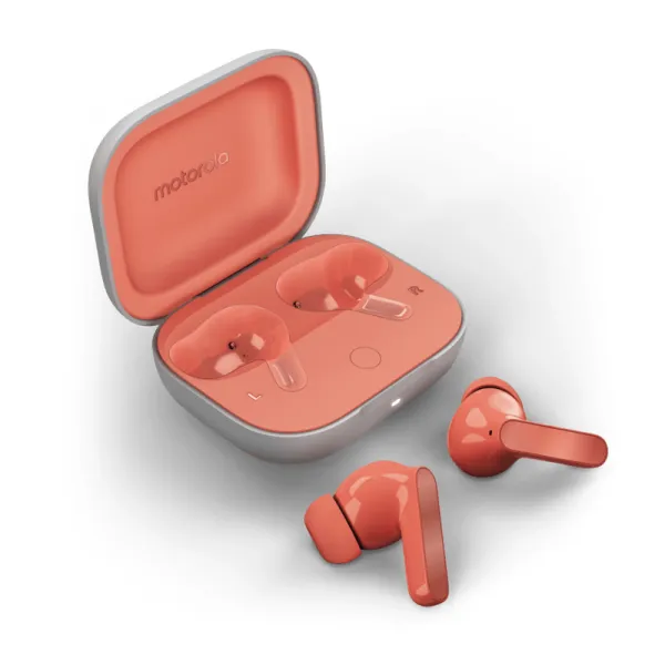 Motorola Moto Buds Peach Pink Auriculares Inalámbricos con Estuche de Carga Rosa 
