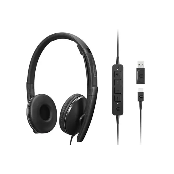 Lenovo 4XD1M45627 Auriculares con micrófono tipo diadema, conector USB-C