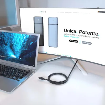 Cable USB 4.0 Tipo-C Aisens A156-0868/ USB Tipo-C Macho - USB Cable USB 4.0 Tipo-C Aisens A156-0868/ USB Tipo-C Macho - USB