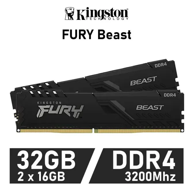 Kingston FURY Beast DDR4 3200 MHz 32GB 2x16GB CL16