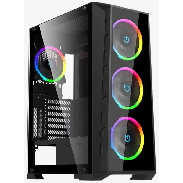 Hiditec MH12 MESH Caja Gaming ATX con 4x Vent.ARGB,Cristal lateral,USB-C