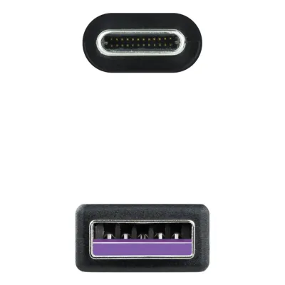 Nanocable cable usb 2.0 3a usb-c-m/m 1.5m negro