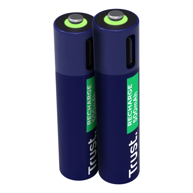 Trust 25585 USB-C Pack 2 Pilas AAA Recargables 500mAh - Novedad