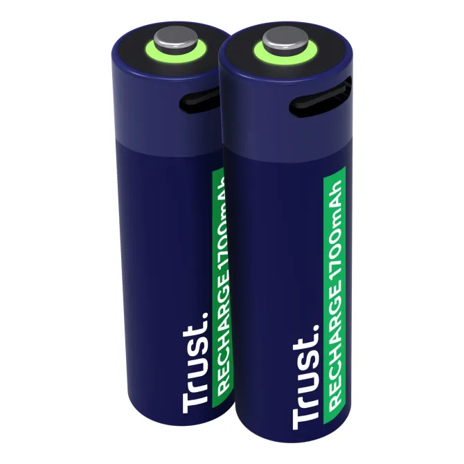 Trust 25584 USB-C Pack 2 Pilas AA Recargables 1700mAh - Novedad