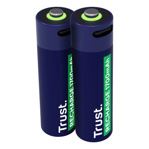 Trust 25584 USB-C Pack 2 Pilas AA Recargables 1700mAh - Novedad