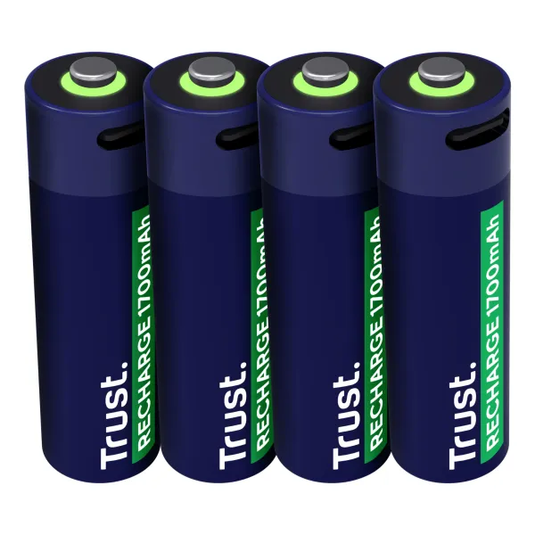 Trust 25631 USB-C Pack 4 Pilas AA Recargables 1700mAh - Novedad