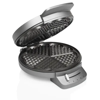 Princess 132380 Deluxe Gofrera Corazones 1200W Plata/Negro