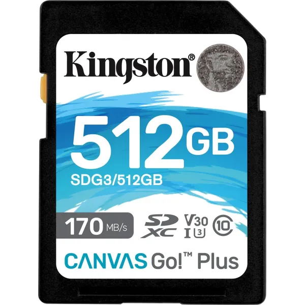 Kingston Canvas Go Plus SDXC 512GB UHS-I U3 V30 Clase 10