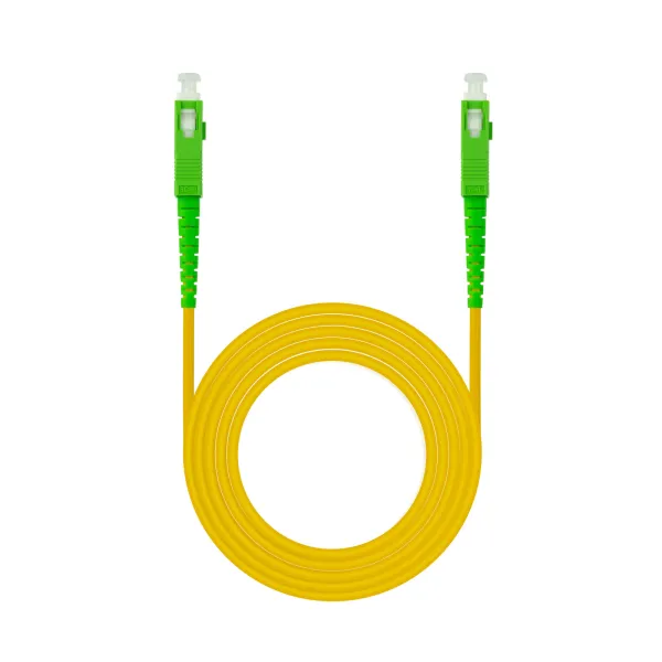 Nanocable Cable de Fibra Óptica SC/APC a SC/APC Monomodo Simplex LSZH 120m Amarillo
