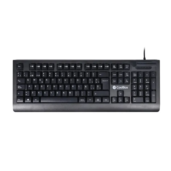 CoolBox COO-TEC04DNI Teclado USB con Lector de Tarjetas Inteligentes Negro