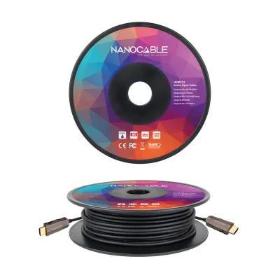 Nanocable Cable HDMI V2.0 AOC 4K@60Hz 18Gbps A/M-A/M, Negro, 80 Nanocable Cable HDMI V2.0 AOC 4K@60Hz 18Gbps A/M-A/M, Negro, 80