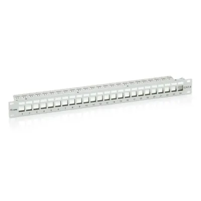 Patch Panel 24 Puertos Cat.6 Apantallado Vacio Color Gris Patch Panel 24 Puertos Cat.6 Apantallado Vacio Color Gris