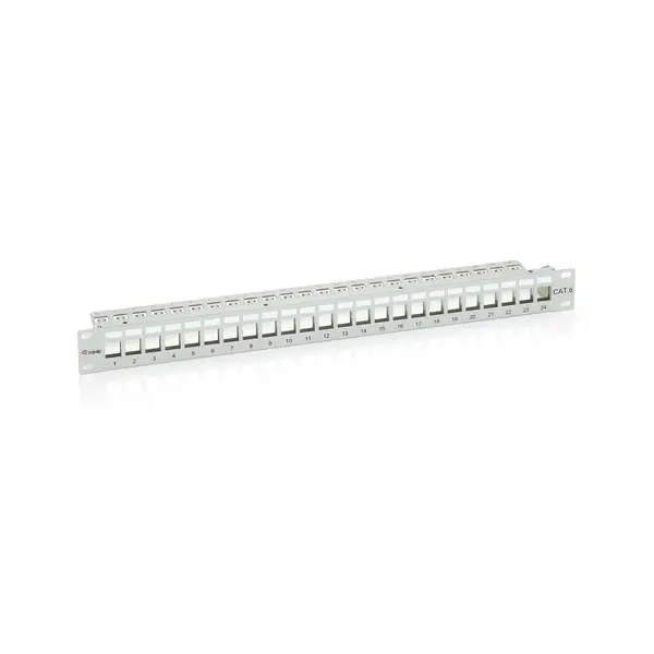 Patch Panel 24 Puertos Cat.6 Apantallado Vacio Color Gris