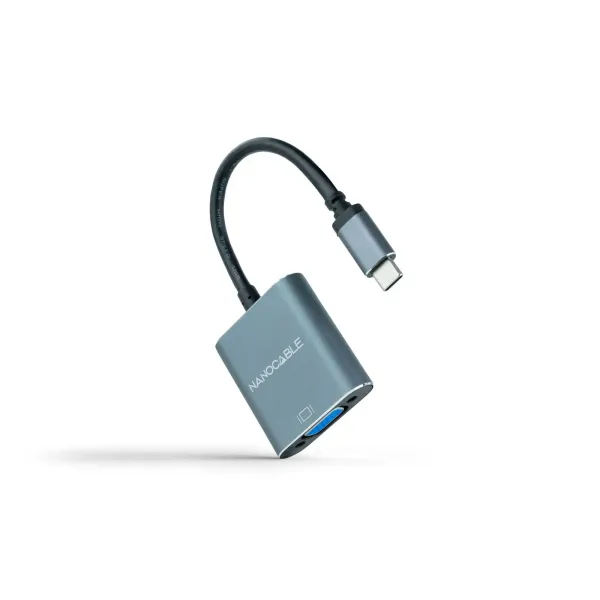 Nanocable Adaptador USB-C 3.1 a VGA Macho/Hembra 10cm Gris