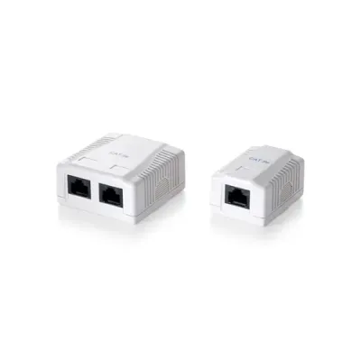 Roseta de Superficie Cat5e 2 Conectores Red Hembra RJ-45