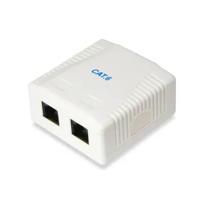 Roseta De Superficie Categoria 6 2 Hembras Rj45 Color Blanco Roseta De Superficie Categoria 6 2 Hembras Rj45 Color Blanco
