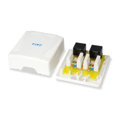 Roseta De Superficie Categoria 6 2 Hembras Rj45 Color Blanco Roseta De Superficie Categoria 6 2 Hembras Rj45 Color Blanco