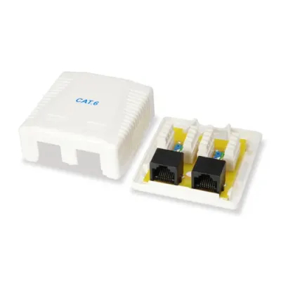 Roseta De Superficie Categoria 6 2 Hembras Rj45 Color Blanco Roseta De Superficie Categoria 6 2 Hembras Rj45 Color Blanco