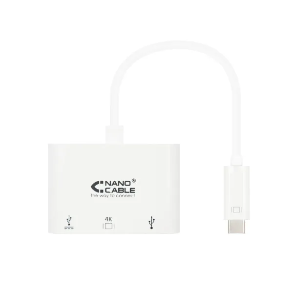 Nanocable Conversor 3 en 1 USB-C a HDMI/USB 3.0/USB-C 15cm